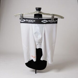 Men's Shock Doctor Baseball Light Gray And White Athletic Underwear - S/M